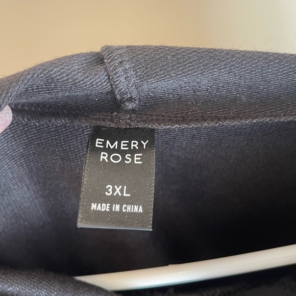 NEW! • Emery Rose 🐆 Cheetah Print Black Lightweight Hoodie | Size: 3XL - Picture 3 of 3